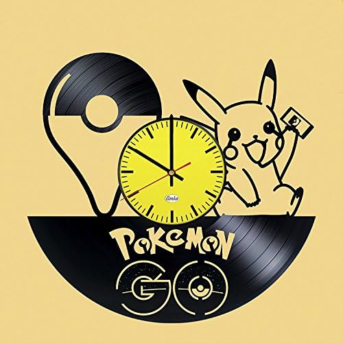 Picachu Pokemon cartoon anime Design Vinyl Wall Clock – handmade gift for any occasion – unique birthday, wedding, anniversary, Valentine’s day gifts - Wall décor Ideas for any space