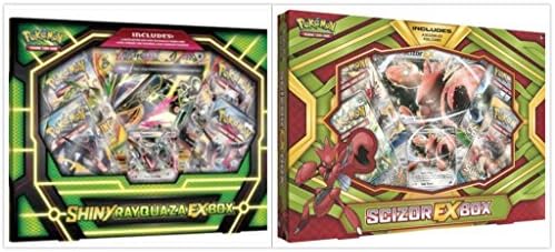 Pokemon Trading Card Game Shiny Rayquaza EX Box and Scizor EX Box Collection Bundle, 1 of Each