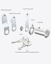 ROFMAPLE 8 Packs Drawer and Cabinet Locks