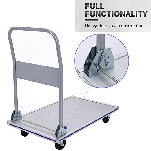 image for Hindom 771 Lbs Folding Platform Truck, Heavy Duty Flatbed Cart with 4 