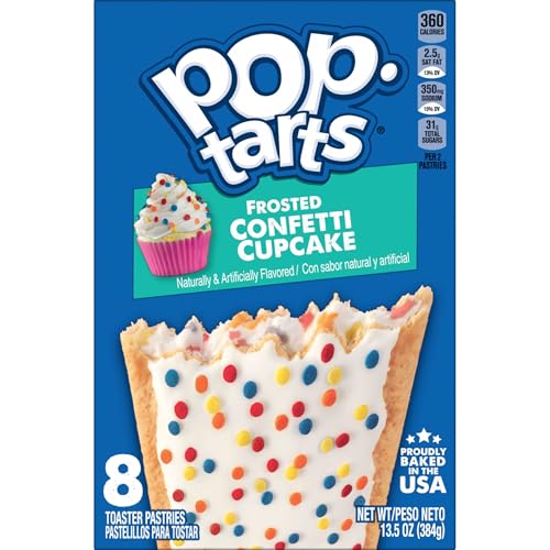POP-TARTS TOASTER PASTRIES, BREAKFAST FOODS, KIDS SNACKS, FROSTED CONFETTI CUPCAKE (8 POP-TARTS)