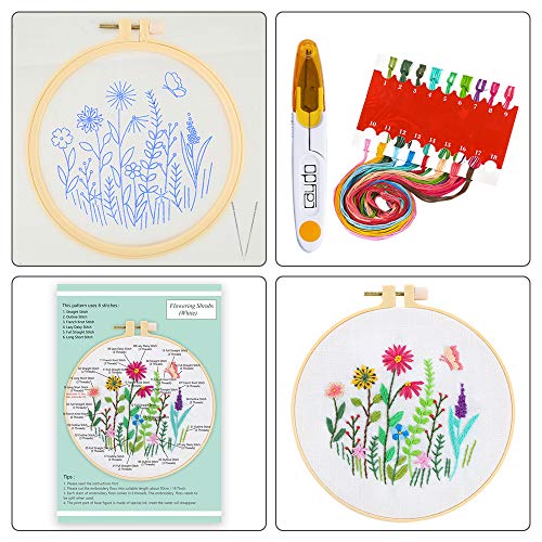 Caydo Full Range of Embroidery Starter Kit with Pattern, Cross Stitch