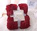 YOU SA Super Soft Long Shaggy Fuzzy Fur Faux Fur Warm Elegant Cozy with Fluffy Sherpa Throw Blanket 51''*63'',Burgundy Red
