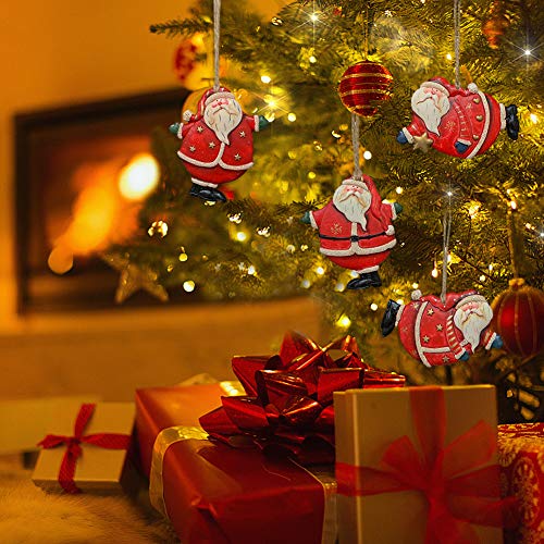 WHY Decor Cute Resin Santa Claus Tree Ornament Decorative Hanging Santa Claus  Decoration Santa Claus ornament Xmas Ornament Holiday Decor for Home Party Set of 6