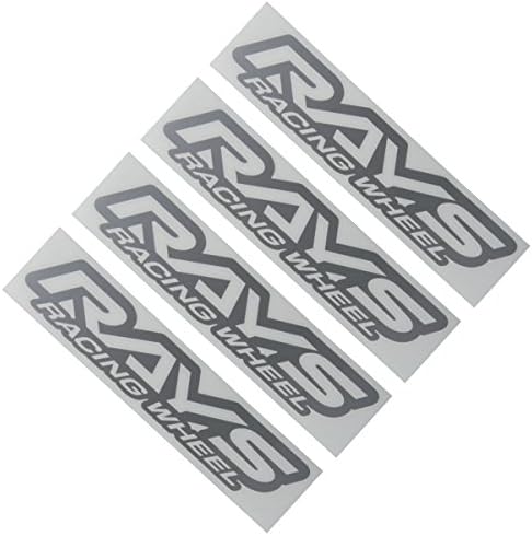 4 PCS RAYS Car Wheel sticker Decal(20cm4.2cm) (Silver)