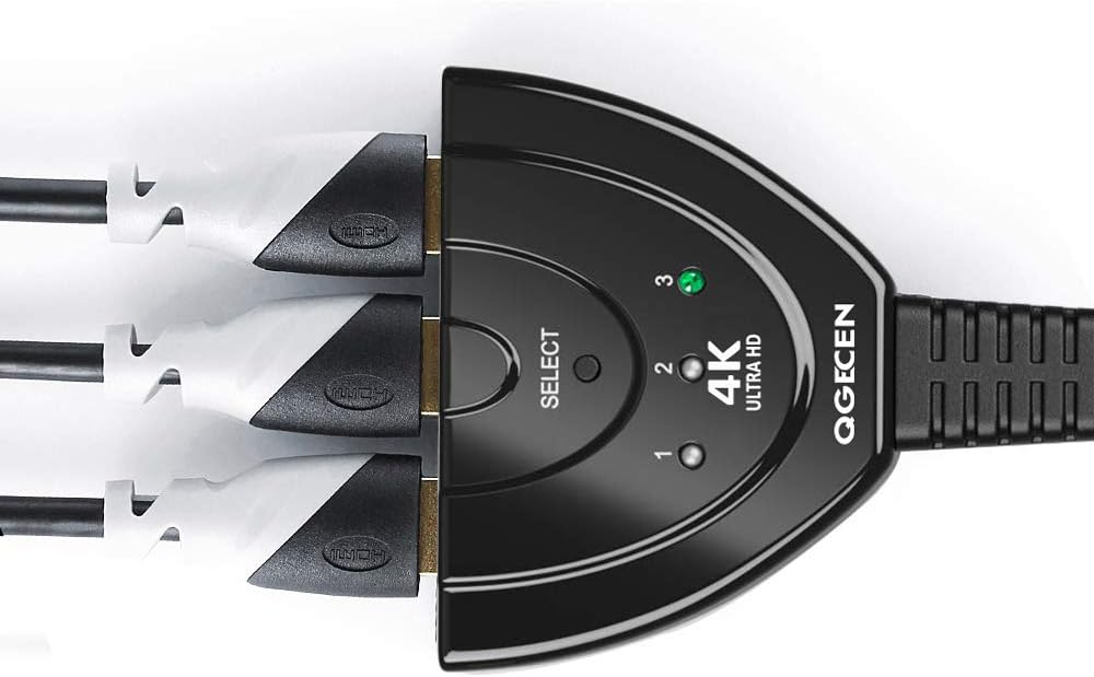 3 Port HDMI Switch 4K, QGECEN HDMI Switcher 3 In 1 Out - Image 4