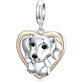 ARTCHARM Family,Rainbow,Penguin Charms 925 Sterling Silver Beads Fit Women's Bracelets & Necklaces, Happy Birthday Charms for Women Men (Love my Dog Charm)