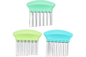 melii Stainless Steel Crinkle Cutters, 3 Pack Wavy Knives with Different Blades, Perfect for Cutting Vegetables, French Fries