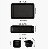Ksrnsne 32 Pack Black Plastic Tool Box Organizers Tray Drawer Dividers Desktop view 8
