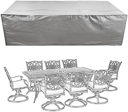 COVERKING CLUB 98" L x 78" W x 28" H Patio Furniture Set Covers Outdoor Table and Chair Covers Water Resistant and Heavy Duty, Grey