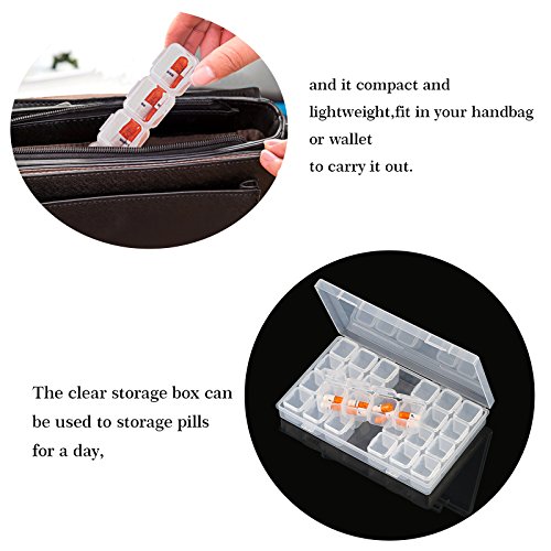 image for SEELOK 2 Pack 28 Grids Plastic Storage Boxes Diamond Painting Nail Acc