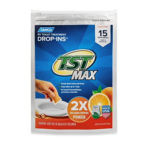 Camco TST MAX Camper/RV Toilet Treatment DropINs Control Unwanted