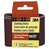 3M 9252NA-2 Heavy Duty Power Sanding Belts, 2.5-Inch by 16-Inch, Coarse Grit, 2-pack