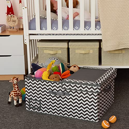 GRANNY SAYS Fabric Storage Bin with Lid, Closet Organizer Basket, Large