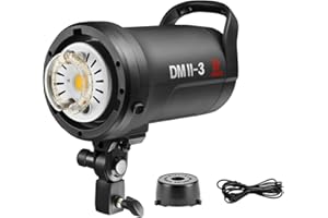JINBEI DMII-3 300W Studio Flash 5500K±200K 2.4G Wireless Strobe Flash Light Monlight with 15W LED Modeling Light，Bowens Mount,0.1～1.8S Recycle Time Easycap Mode,for Studio Portrait Commerce Photography