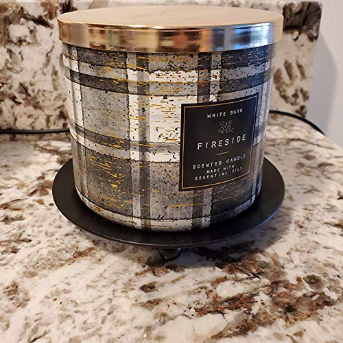 Toogh Iron Plate Candle Holder, Black, Decorative Iron Pillar Candle