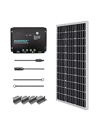 Kit de inicio solar monocristalino de 100 vatios y 12 voltios, Negro