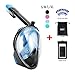 Snorkel Mask 180° view for Adults and Youth. Full Face Free Breathing Design.[Free Bonuses] Cell Phone Universal Waterproof Case (Dry Bag) and Anti-Fog wipes