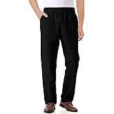 Haloumoning Boys Elastic Waist Pants Kids Uniform School Cotton Twill Trousers with Pockets 5-14 Years