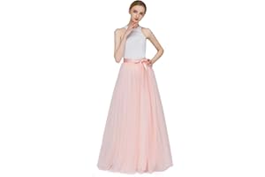ELLIEWELY EllieHouse A Line Long Full Bridesmaid Tulle Skirt for Wedding Evening Party Prom P68
