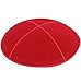 Zion Judaica Genuine Suede Kippot Bulk Packs Kippah Leather Yamakas or Single Kipas Clips Included (1PC, Red)
