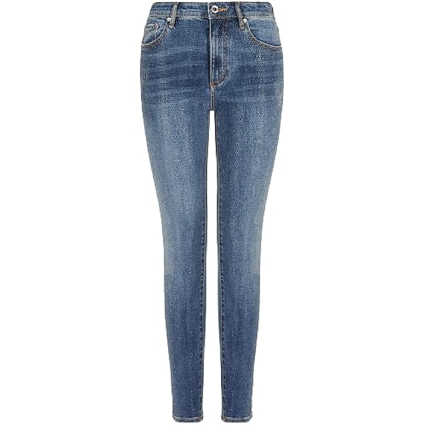 A|X ARMANI EXCHANGE womens Ax Logo Jaquard Denim Pants Jeans