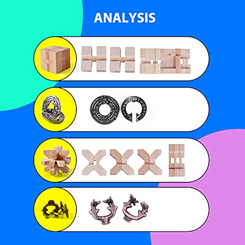 ActPo Brain Teaser Puzzles for Adults and Kids Unlock Interlock 3D