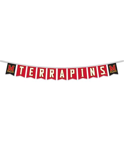 Maryland Terrapins Banner String Pennant Flags - 8 Ft String With Felt Letter Banners, Officially Licensed
