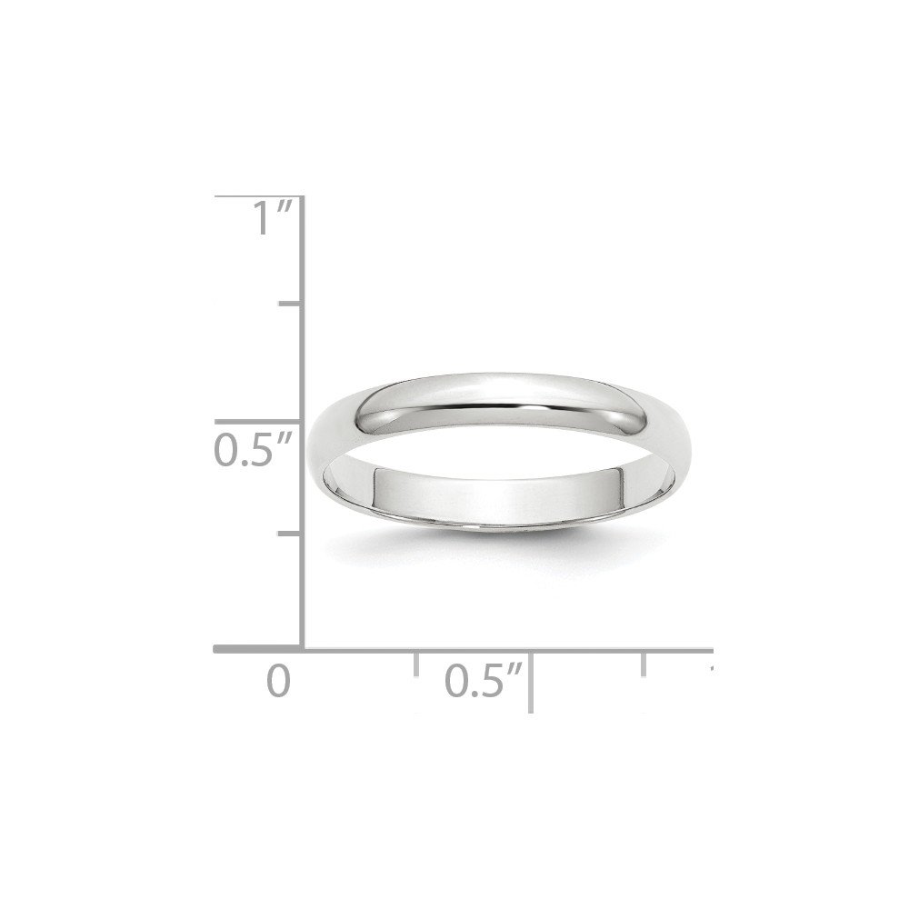 Jewel Tie Band Wedding Round Half 3mm Gold White 14k