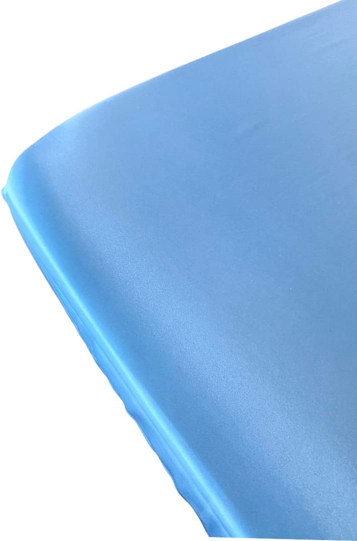 Mane by TIM & TAM Satin COTBED Fitted Sheet (Blue), Cotbed (up to 140x70cm)
