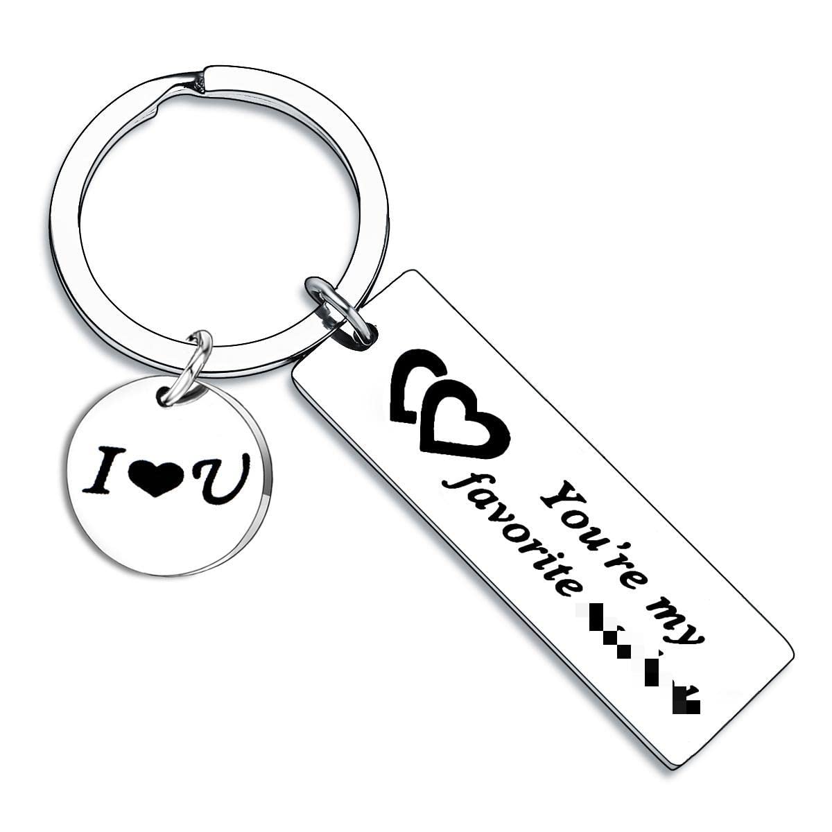 BESPMOSP Funny Couple Keychain You're My Favorite Asshole Bitch Jewelry Valentines Day Gift for Her Girlfriend Boyfriend Husband Keyring (asshole)