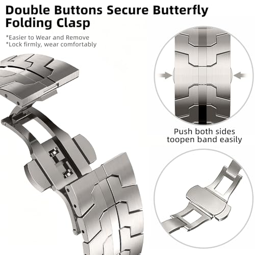 Songsier Titanium Strap Compatible with Huawei Watch GT6 Pro/GT 6/GT5 Pro/GT5/GT4/GT3/GT3 Pro46mm Advanced Titanium Bands for GT2Pro/GT2e/GT Runner/Huawei Watch3/3Pro/Watch 4/4Pro 45mm Men Women