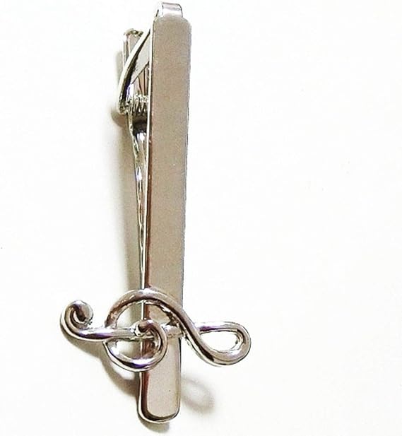 Amazon Co Jp ネクタイピン タイピン タイバー マネークリップ メンズ レディース 音符 ト音記号 シルバー 銀 長い 音楽 上質 プレゼント Np5 服 ファッション小物