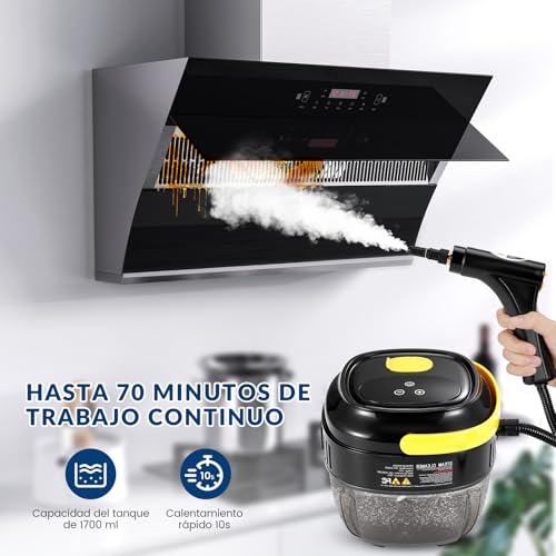 TXG Limpiador De Vapor De 2800w, Mango ajustable de 6 niveles, Máquina de Limpieza a Vapor presurizada de Alta Temperatura con Tanque de agua de 1700 ml, para Baño, Cocina y Muebles