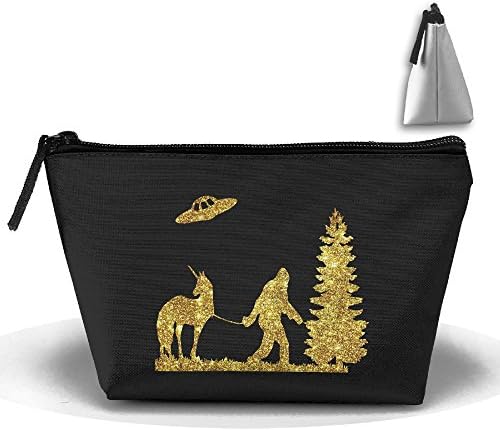 Bigfoot Unicorn UFO Cosmetic Makeup Bag Handy Purse Makeup Pouch Clutch Organizer Travel Storage Bag