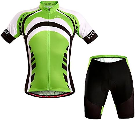 2016 New Wosawe Green Cycling Jerseys Women Outdoor Sports Cycling Maillot Clothing Ladies Bicycle Racing Short Sleeves Suit (Jerseys+Shorts, M)