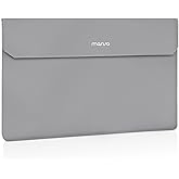 MOSISO Portable Monitor Case Sleeve 16.1 inch, Carrying Case for Most 15.6-16.1 inch Portable Travel Display Monitor Laptop, PU Leather Laptop Display Bag with Front Pocket, Gray