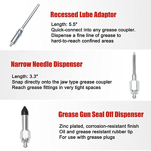 AutoWanderer Tool Grease Gun Tip 9Piece Grease Coupler Kit Quick