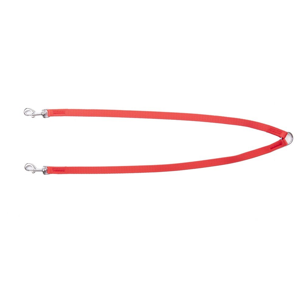 Dingo Red Splitter for 2 Dogs, Handmade of Fabric Coupler 10424