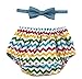 Gentlemen Ties Cake Smash Outfit Boy First Birthday Includes Bloomers and Bow Tie (Multicolor Chevron Bloomer and Blue Bow)
