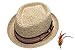 Men's Premium Straw Porkpie Fedora Hat with Summer Low Cut Sock(F1860-NATURAL,SM)