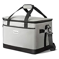 OlarHike 30 Liter Large Cooler Lunch Bag, Collapsible and Insulated Lunch Box Leakproof Cooler Bag for Camping, Picnic, BBQ, Family Outdoor Activities (Grey)