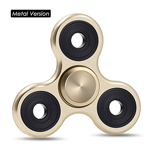 Fidget Spinner,Amicool Metal Hand Spinner Stress Reliever Focus Desk Toy for EDC, ADD, ADHD, Autism. Spins up to 3 minutes. For Adults & Kids (Gold)