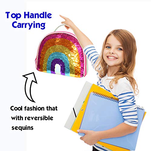 IAMGlobal Insulated Mermaid Lunch Box, Reversible Sequin Lunch Tote Bag, Kids Lunch Box Insulated Lunch Bag For Girls Boy - Thumbnail 5