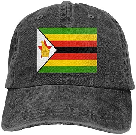 Flag of Zimbabwe Denim Hat Adjustable Plain Cap Baseball Caps