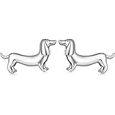 MUNDELL 925 Sterling Silver Cute Dachshund Stud Earrings Puppy Dog Earrings for Women Animal Hypoallergenic Earrings Fine Jewelry