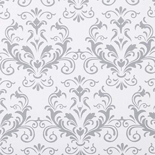 Duck Smooth Top Easy Liner Shelf Liner, Under Cabinet Multipack, 6-Rolls, Each 20" Width, 6' Length, Grey Damask