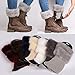 MIOIM Women Faux Fur Trim Knitted Winter Leg Warmers Ankle Boot Cuff Toppers