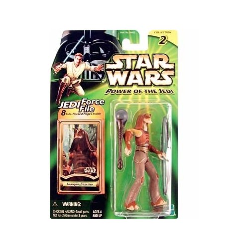 GUNGAN WARRIOR Star Wars Power of the Jedi Action Figure & Jedi Force File