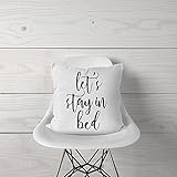 Anna Flora | Let’s Stay In Bed Pillow Cover | Home Décor | Bedding Décor | Simple Quotes Pillow Cover | Love Pillowcase | Wedding Gift | Couple Gift | Love Quotes